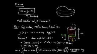 Tillämpningar av integraler del 8  massberäkning volymdensitet [upl. by Akem891]