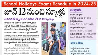 telangana school academic calendar 202425  TS School Holidays List In 2024  School holidays [upl. by Rehposirhc]