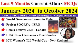 January to October current affairs 2024 [upl. by Ibed213]