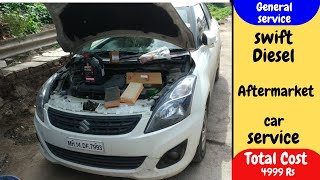 Swift dzire Engine Service at 1lakh km Engine oilAir filter change brake pad clean  service cost [upl. by Gosselin397]