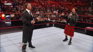 Raw Guest Host Rowdy Roddy Piper challenges Mr [upl. by Penman205]