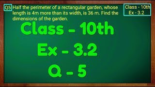 Class  10th Ex  32 Q5 Maths Pair of Linear Equations in Two Variables NCERT CBSE [upl. by Eceer419]