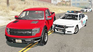 Realistic Police Chases 24  BeamNG drive 4K [upl. by Nniw]