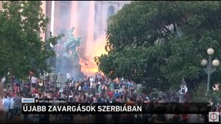 Újabb zavargások Szerbiában [upl. by Mannos]