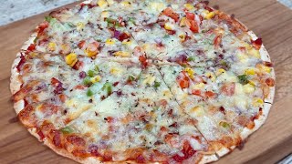 Tortilla Pizza Recipe • How To Make Pizza On Tortilla Wrap • Tortilla Wrap Pizza • Pizza Tortilla [upl. by Farman23]