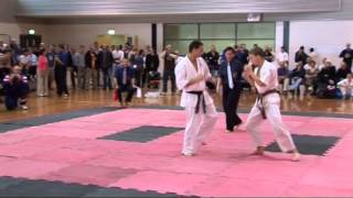 Sensei Dean Booth Victorian Kyokushin Karate Championships fight one [upl. by Ilsel269]