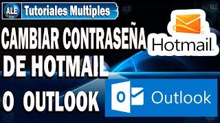 Cómo Cambiar la Contraseña de Outlook HOTMAIL [upl. by Anaiad370]