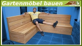 Gartenmöbel aus Holz bauen  Sitzbank für Terrasse selber bauen  DIY [upl. by Odinevneib]