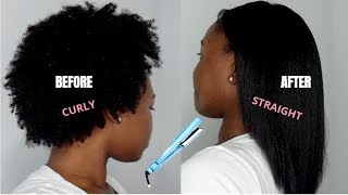 HOW TO STRAIGHTEN 4C NATURAL HAIR [upl. by Ricketts]