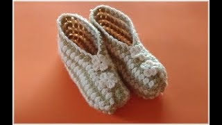 Pantuflas a Crochet para Adulto [upl. by Nilloc]