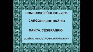 105  Concurso público  Escriturário  Domínio Produtivo da Informática [upl. by Akinak]