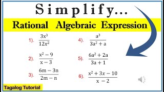 Tagalog Simplifying rational algebraic expression math8 rationalexpression simplifyrational [upl. by Acirej]