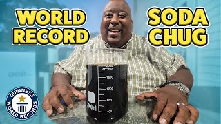 Fastest 2L SODA CHUG with Badlands  Guinness World Records [upl. by Sleinad]