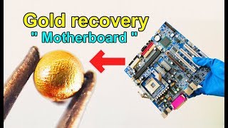 How to recycle gold from motherboard computer scrap  How to make gold recovery ic chips computer [upl. by Nyliak]