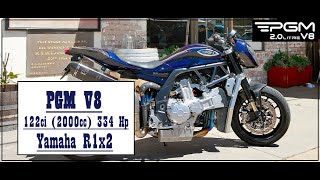 Hyperbike PGM V8 2000cc engine sound [upl. by Lledyl]