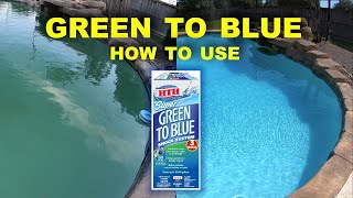 HTH GREEN TO BLUE  HOW TO USE IT TO FIX YOUR POOL WATER FROM GREEN TO BLUE [upl. by Arded]