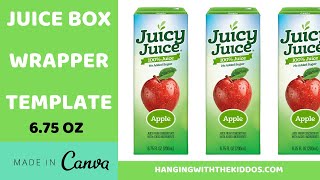 Custom Party Favors DIY Juice Box Labels TemplateCanva Templates Tutorial [upl. by Goldi]