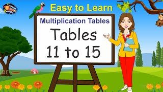 Tables 11 to 15  Times Tables  Multiplication Tables  Maths Tables [upl. by Hayott]