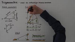 Trigonometrie  Winkelberechnung im rechtwinkligen Dreieck [upl. by Nerhe271]