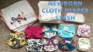 Newborn Cloth Diaper Stash  Prefolds Flats amp Covers [upl. by Acinnej]