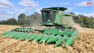 JOHN DEERE 9600 Combine Harvesting Corn [upl. by Bartholemy173]