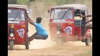 Crazy autorickshaw race  sri Lanka auto rickshaw race  auto racing must watch [upl. by Nilpik]