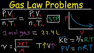 Gas Law Problems Combined amp Ideal  Density Molar Mass Mole Fraction Partial Pressure Effusion [upl. by Krystalle]