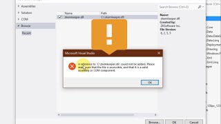 Error  A reference to the quotdllquot could not be added IN VBNET [upl. by Diaz853]