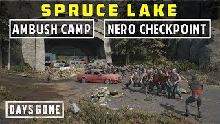 Spruce Lake Ambush Camp amp NERO Checkpoint Crater Lake  Fuse amp Speakers Location  Days Gone [upl. by Aloeda]