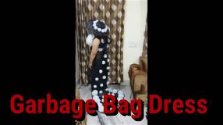 Best Out of Waste Garbage Bag Dress  Easy Trash Bag Dress Idea Step By Step [upl. by Refynnej]