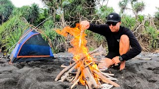 SOLO CAMPING On Remote Island  Eating Only What I Catch [upl. by Adnahcal]