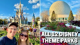 Were Visiting ALL 12 Disney Theme Parks Across The WORLD In 2024 [upl. by Anawit]