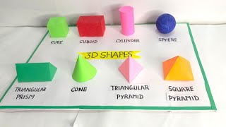 3D shapes model for school project3D geometrical shapes3D shapes math projectmath tlm 3D shapes [upl. by Niamart450]