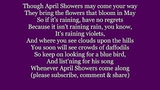 APRIL SHOWERS 1920 Lyrics Words Text Trending Sing Along Music song roaring 20s twenties not Sinatr [upl. by Euqinahs]