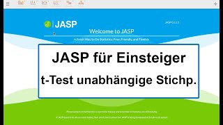 JASP für Einsteiger  02  tTest für unabhängige Stichproben [upl. by Almeda726]