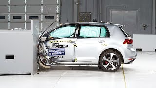 2015 Volkswagen GTI driverside small overlap IIHS crash test [upl. by Christianity583]