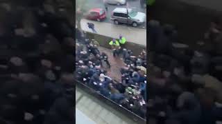 Millwall and Everton fans clashing before FA Cup match  26012019 [upl. by Ccasi]