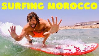 TAGHAZOUT Surf MORROCO LEARN TO SURF Villa X and Surf Therapy Morocco SUNNY SUMMER WAVES [upl. by Yerffej]