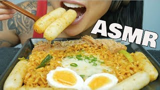 ASMR Spicy NOODLES  Cheesey RICE CAKES EATING SOUNDS  SASASMR [upl. by Picardi]