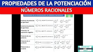 PROPIEDADES de la POTENCIACIÓN de NÚMEROS RACIONALES✅🌟 ejercicios [upl. by Silohcin]