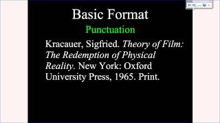 MLA Tutorial 2 Basic Citation Format [upl. by Eylsel]