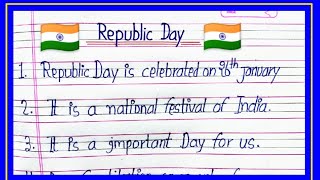 10 lines on Republic day in English  Essay on Republic day  26 January Essay in english [upl. by Damha602]