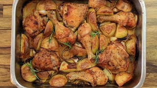 One Pan Roasted Chicken and Potatoes Recipe [upl. by Alhak]