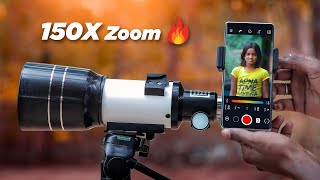 CRAZY 150X ZOOM Telescope Lens for Mobile Camera  Balaram Photography [upl. by Rondi]