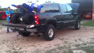 2003 Duramax LB7 Lope and Smoke Tune stock straight pipe [upl. by Tterb]