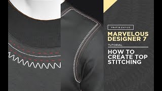 Marvelous Designer 7  How To Create Top Stitching [upl. by Ravens]