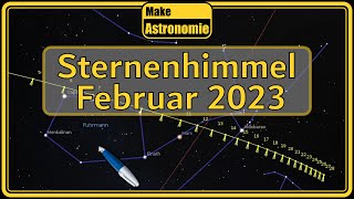 Sternenhimmel Februar 2023  Sternbilder Planeten Astronomie [upl. by Acie200]