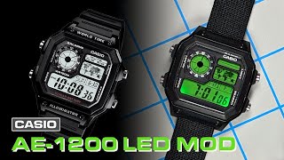 Casio AE1200 LED Mod  Casio Royale gets an upgrade with ultra bright green LEDs [upl. by Domela]