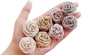 Mini Fabric Flowers  Fabric Rose Flower Tutorial [upl. by Bonni]