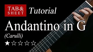 Andantino in G F Carulli  Guitar Lesson  TAB [upl. by Carlynn]